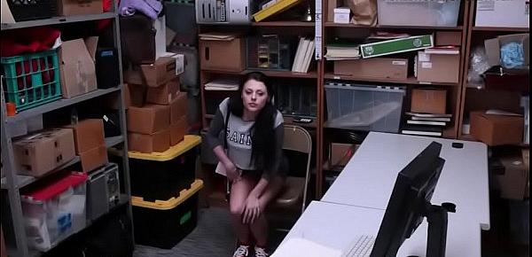  LP officers fuck pretty teen thief Megan Sage in LP office